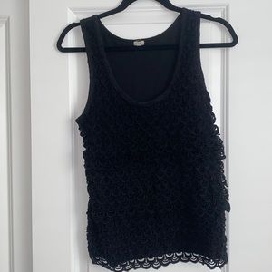 J. Crew sleeveless black top, size small.